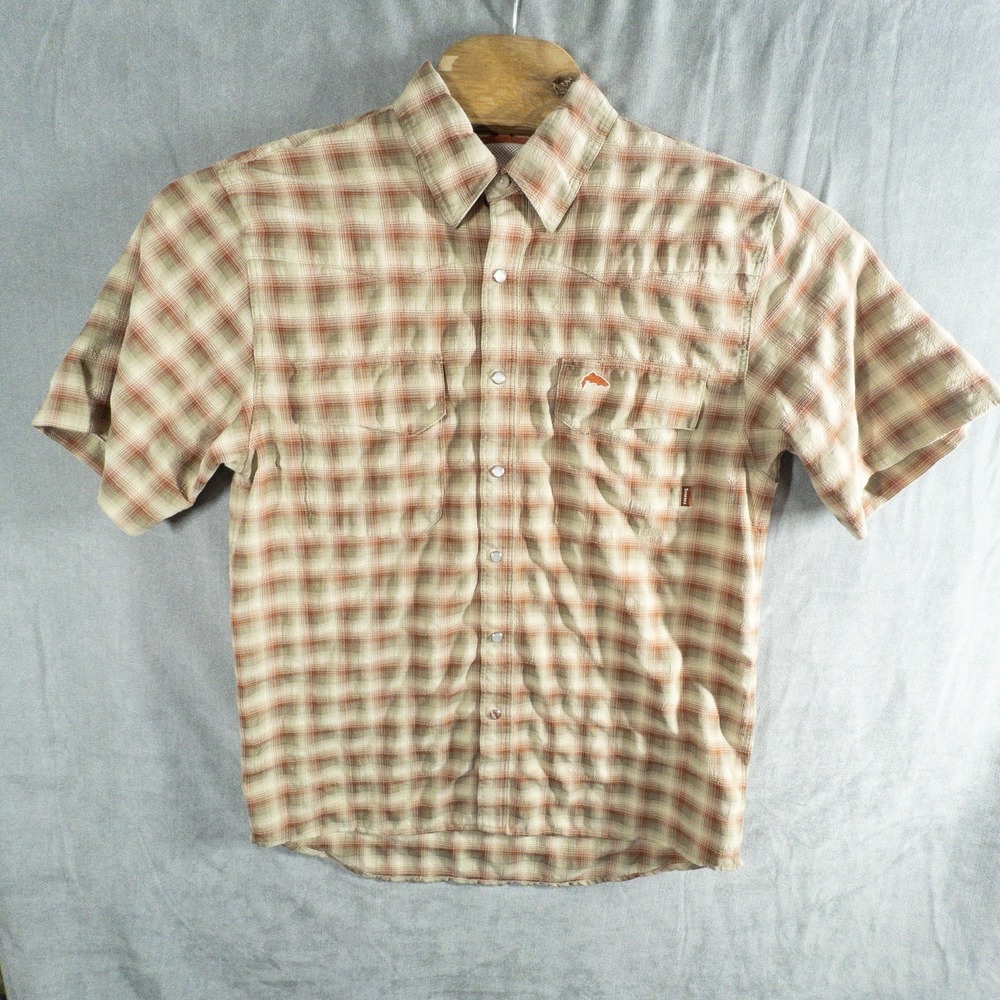Simms Fishing COR3 Pearl‎ Snap Shirt Mens Medium Lake Outdoor Gorpcore Boating